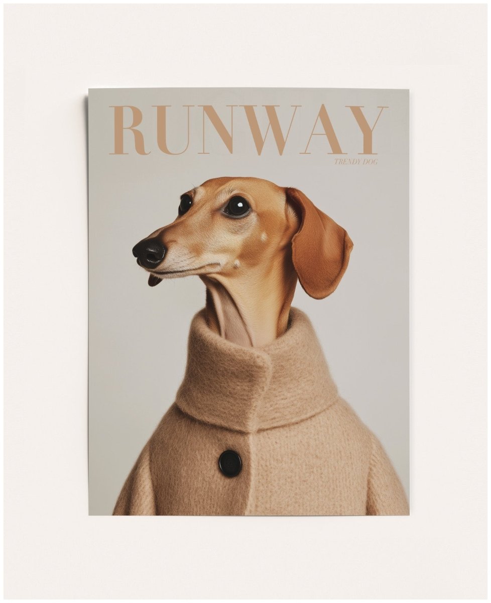 Runway Trendy Dog PosterHEPYKAG1